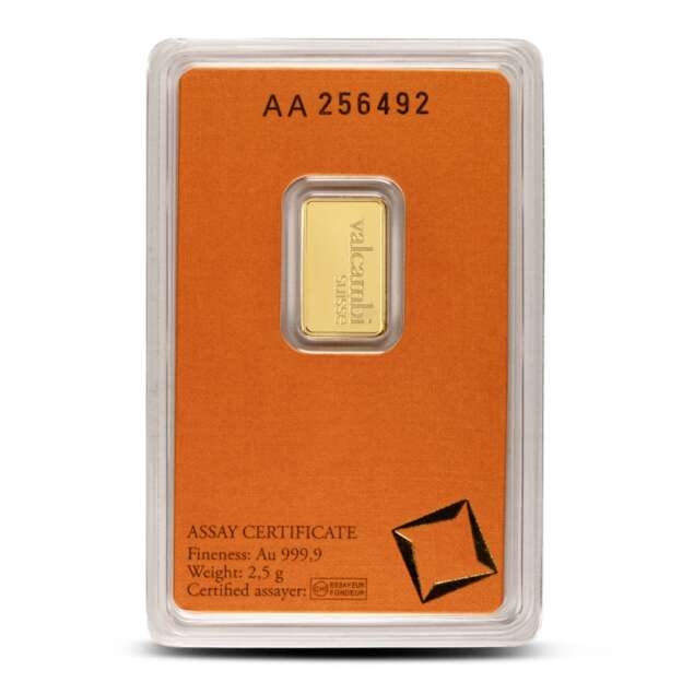Valcambi Fine Gold Bar 2.5g